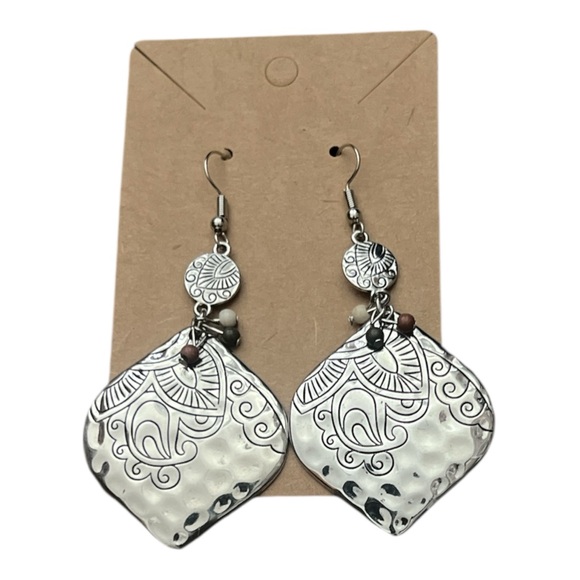 Cato Jewelry - 5/$25 Cato Silver and Brown Patterned Earrings